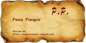 Pess Pongor névjegykártya